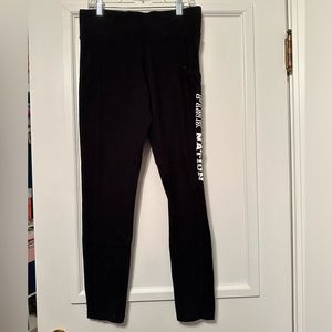 PINK Victoria’s Secret Leggings / Yoga Pants, Black with White Lettering, Size S